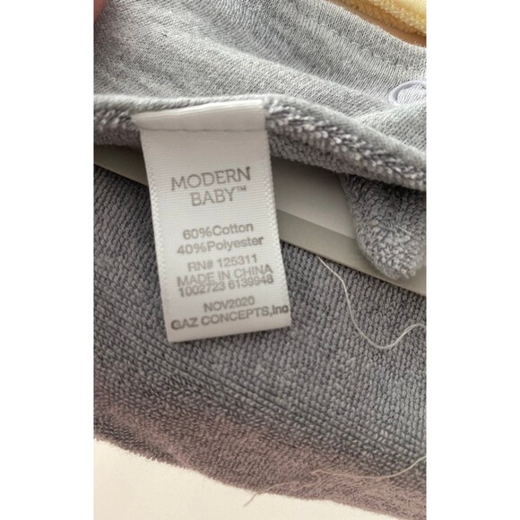 Modern Baby 3 Pack Baby Bandana Bibs Reversible 2-Ply Floral Yellow Set - Picture 7 of 7